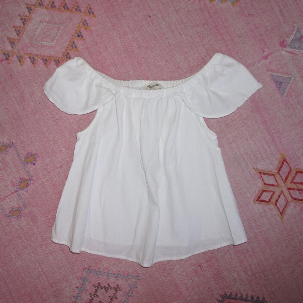 Madewell White off the shoulder top XS